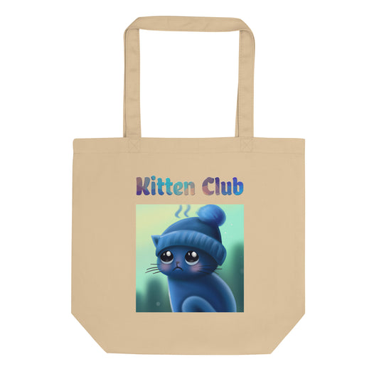 Eco Tote Bag with Cold Kitten In a Hat with text "Kitten Club" at $26.97 found at Personalizedpetlovergifts