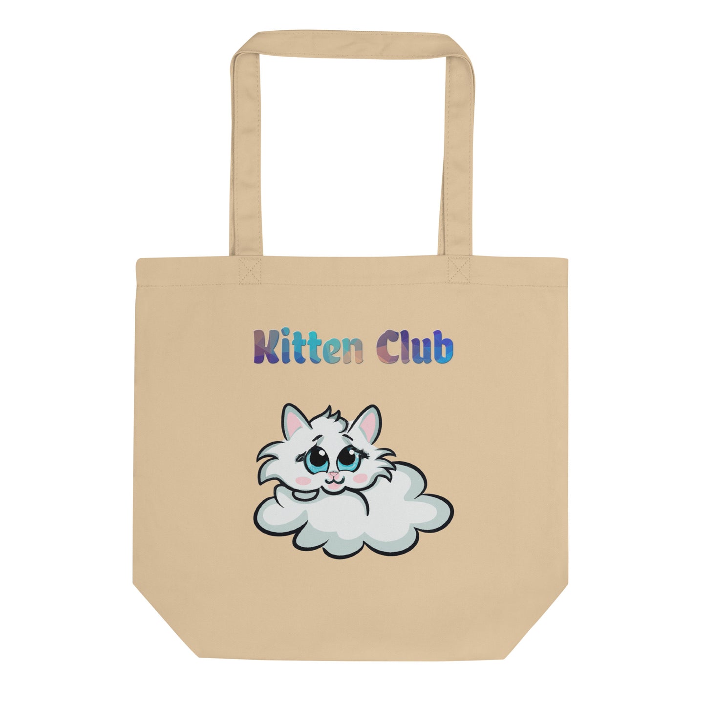 Eco Tote Bag with Cloud Kitten with text "Kitten Club" at $26.97 found at Personalizedpetlovergifts