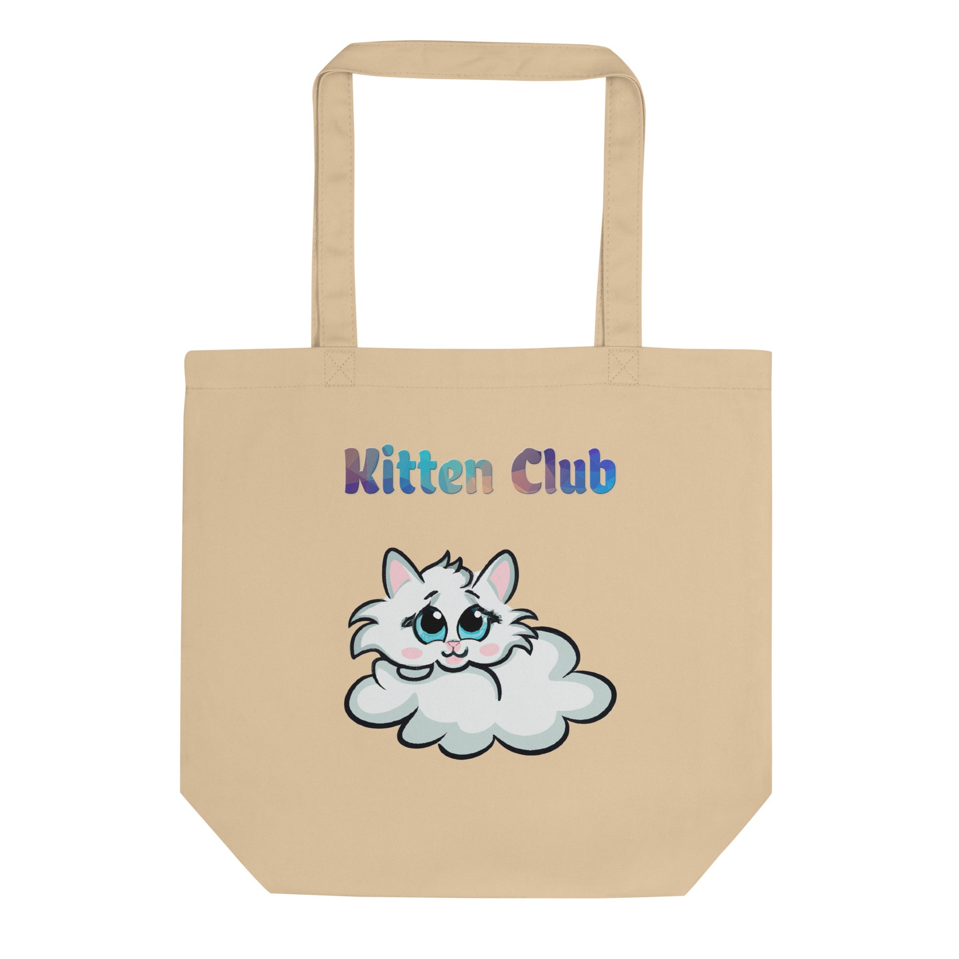 Eco Tote Bag with Cloud Kitten with text "Kitten Club" at $26.97 found at Personalizedpetlovergifts