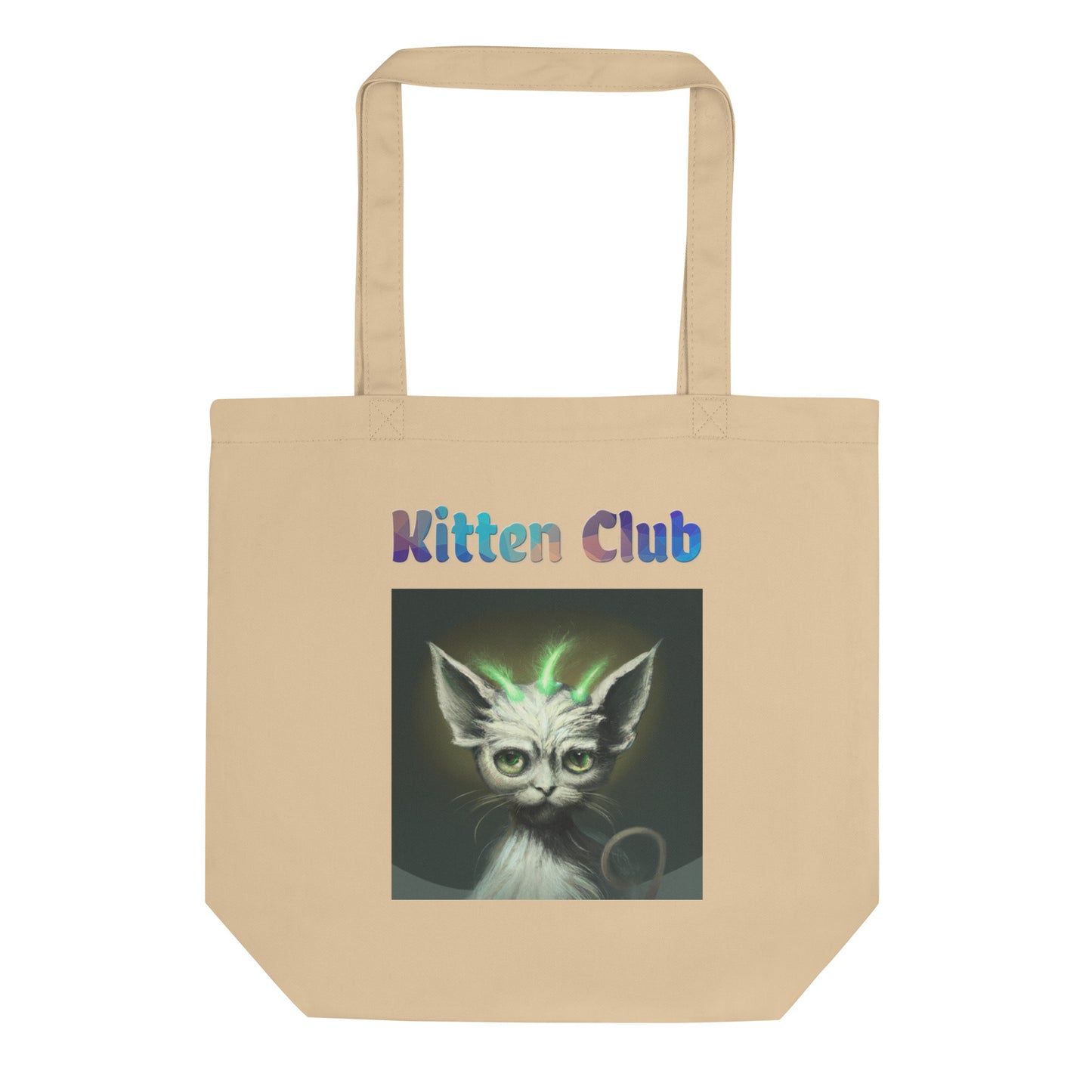 Eco Tote Bag with Cat With Green Alien Spikes with text "Kitten Club" at $26.97 found at Personalizedpetlovergifts