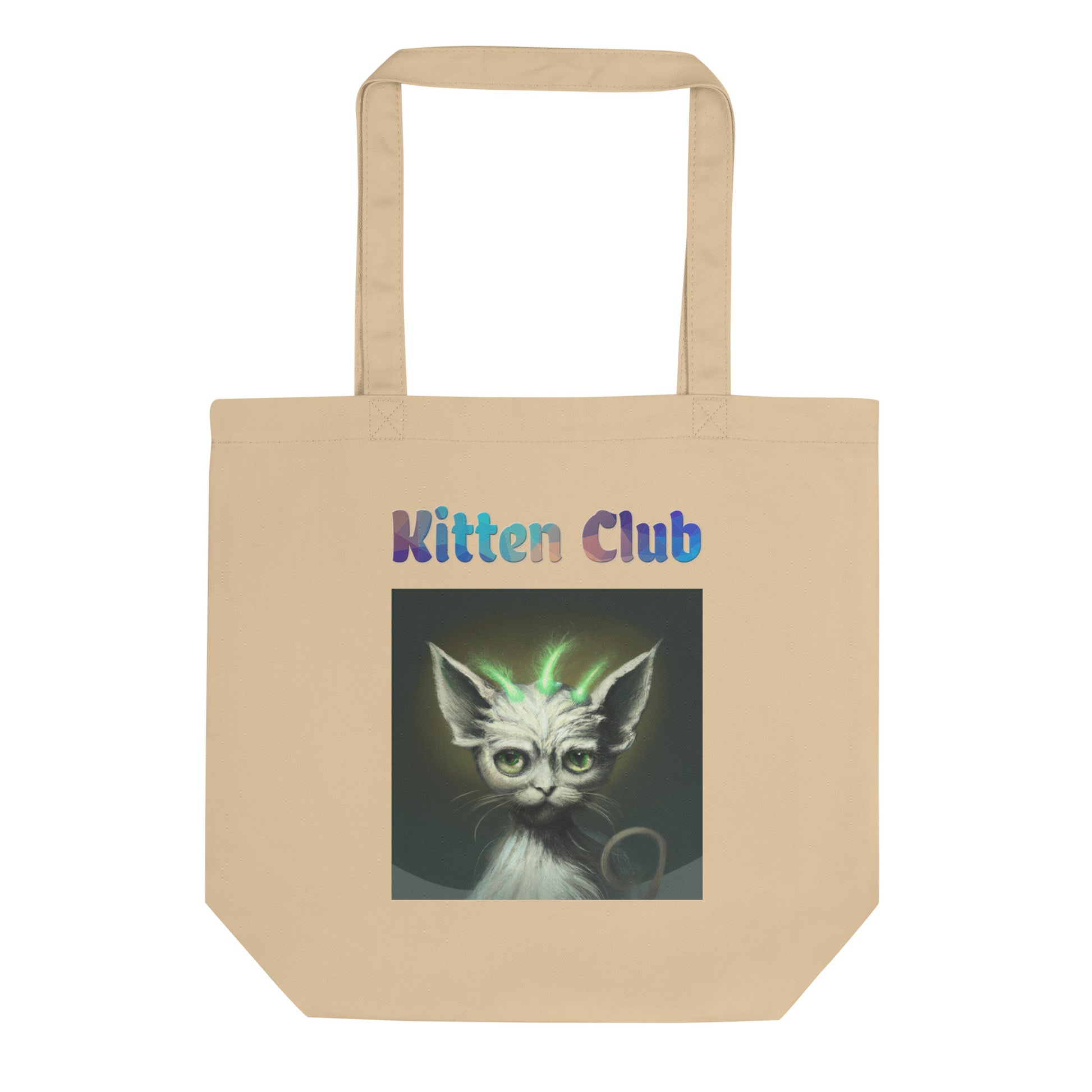 Eco Tote Bag with Cat With Green Alien Spikes with text "Kitten Club" at $26.97 found at Personalizedpetlovergifts