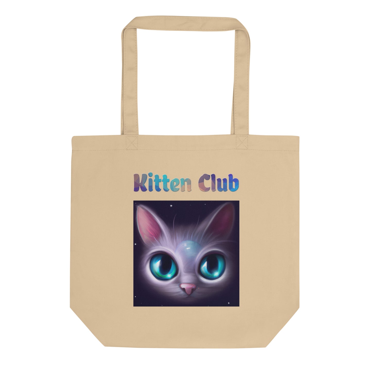 Eco Tote Bag with Cat With Bright Blue Eyes with text "Kitten Club" at $26.97 found at Personalizedpetlovergifts