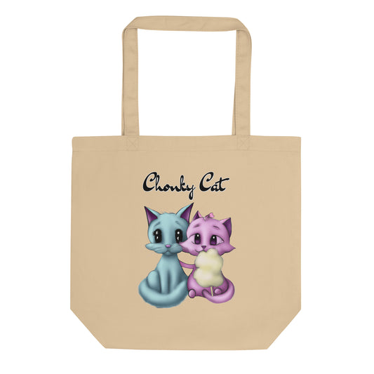 Eco Tote Bag with Hugging Kittens With Cotton Candy with text "Chonky Cat" at $26.97 found at Personalizedpetlovergifts