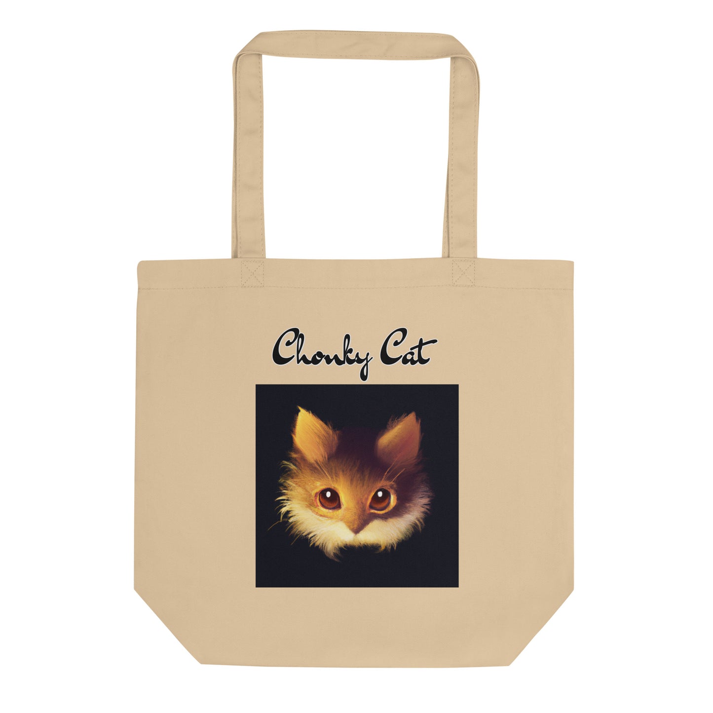 Eco Tote Bag with Fluffy Orange Cat Portrait with text "Chonky Cat" at $26.97 found at Personalizedpetlovergifts