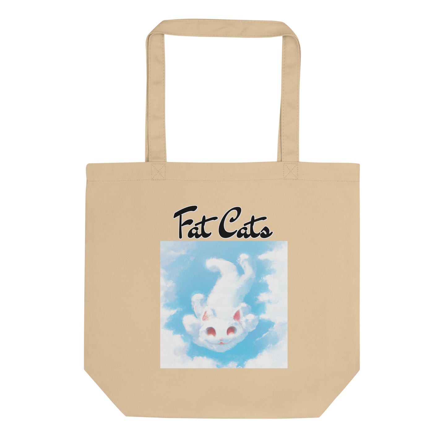 Eco Tote Bag with Kitten Flying In The Sky with text "Fat Cats" at $26.97 found at Personalizedpetlovergifts