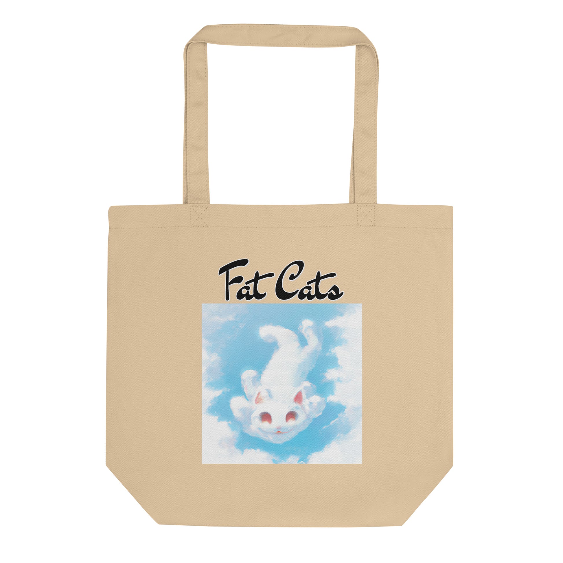 Eco Tote Bag with Kitten Flying In The Sky with text "Fat Cats" at $26.97 found at Personalizedpetlovergifts