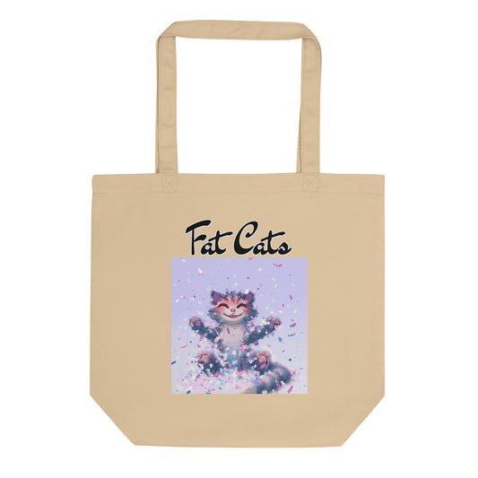 Eco Tote Bag with Kitten Enjoying Confetti with text "Fat Cats" at $26.97 found at Personalizedpetlovergifts