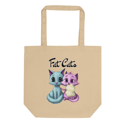 Eco Tote Bag with Hugging Kittens With Cotton Candy with text "Fat Cats" at $26.97 found at Personalizedpetlovergifts