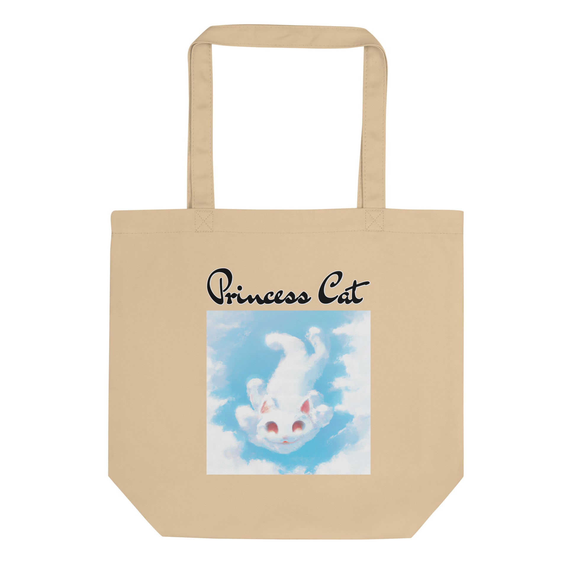 Eco Tote Bag with Kitten Flying In The Sky with text "Princess Cat" at $26.97 found at Personalizedpetlovergifts