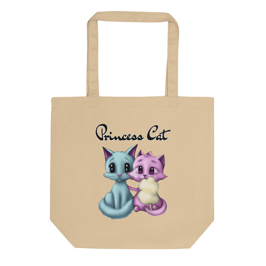 Eco Tote Bag with Hugging Kittens With Cotton Candy with text "Princess Cat" at $26.97 found at Personalizedpetlovergifts