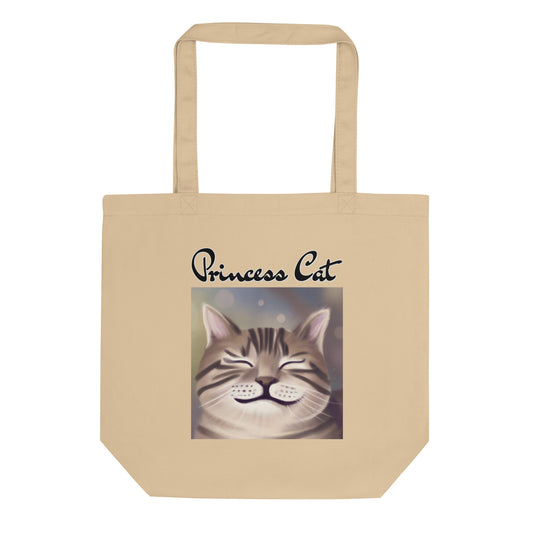 Eco Tote Bag with Happy Cat Purring with text "Princess Cat" at $26.97 found at Personalizedpetlovergifts