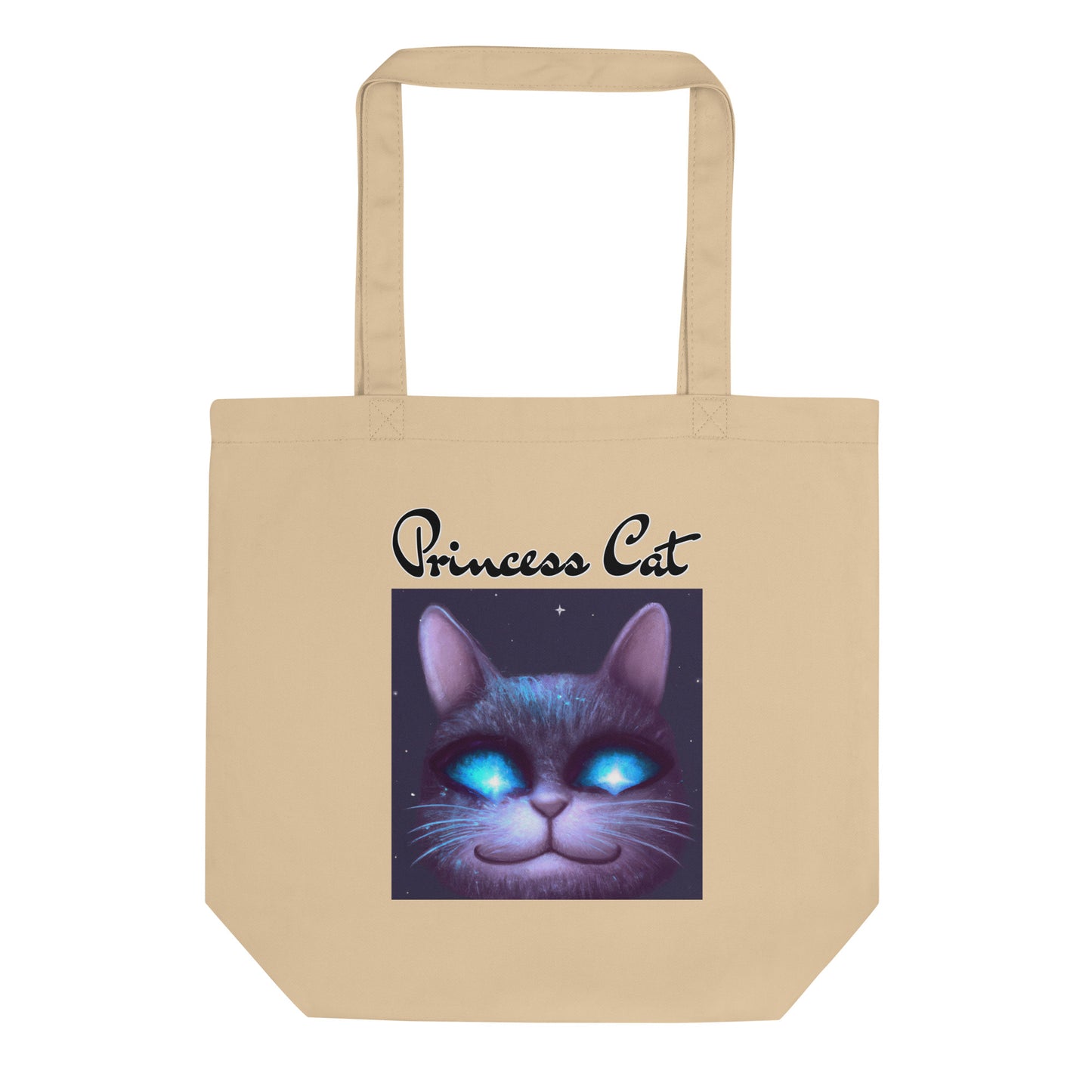 Eco Tote Bag with Happy Blue Eyed Cat with text "Princess Cat" at $26.97 found at Personalizedpetlovergifts