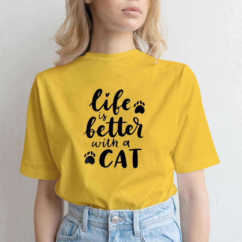 Life Is Better With Cat Unisex T-Shirt at $22.95 found at Personalizedpetlovergifts