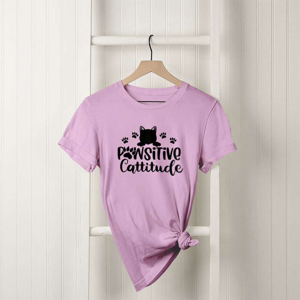 pawsitive cattitude Unisex T-Shirt at $22.95 found at Personalizedpetlovergifts