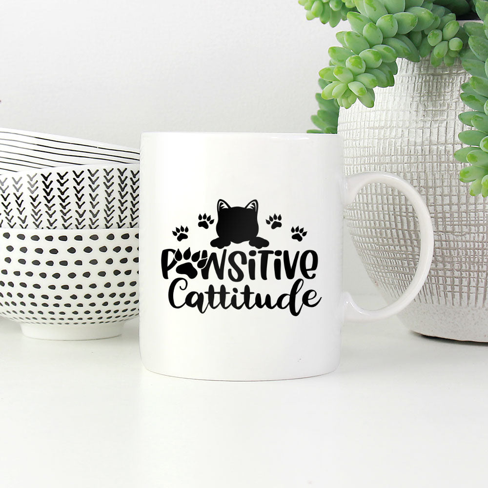 pawsitive cattitude Coffee Mug at $13.95 found at Personalizedpetlovergifts