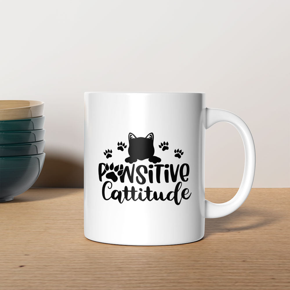 pawsitive cattitude Coffee Mug at $13.95 found at Personalizedpetlovergifts