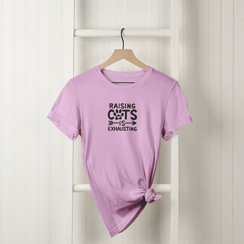 raising cats is exhausting Unisex T-Shirt at $22.95 found at Personalizedpetlovergifts