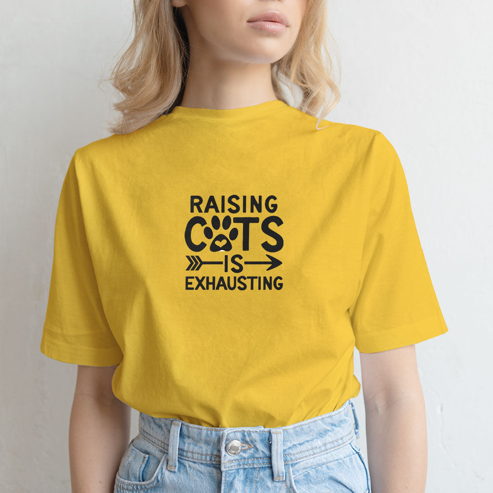 raising cats is exhausting Unisex T-Shirt at $22.95 found at Personalizedpetlovergifts