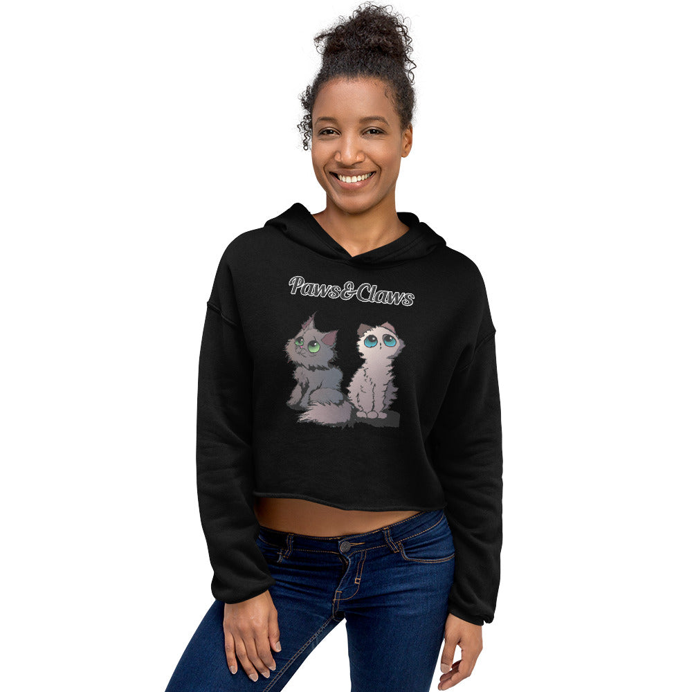 Women's Cropped Hoodie with text Two Cute Kittens with a text "Paws&Claws" at $48.99 found at Personalizedpetlovergifts