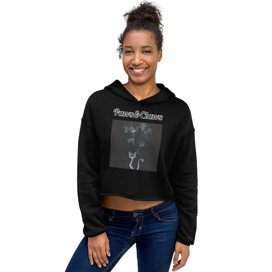 Women's Cropped Hoodie with text Smoky Cat with a text "Paws&Claws" at $48.99 found at Personalizedpetlovergifts