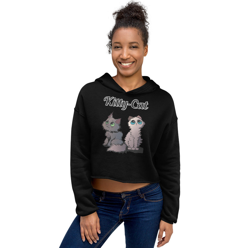 Women's Cropped Hoodie with text Two Cute Kittens with a text "Kitty-Cat" at $48.99 found at Personalizedpetlovergifts