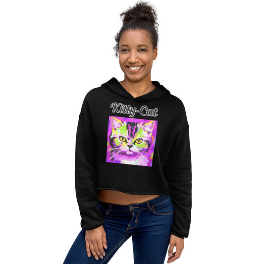 Women's Cropped Hoodie with text Trippy Cat with a text "Kitty-Cat" at $48.99 found at Personalizedpetlovergifts