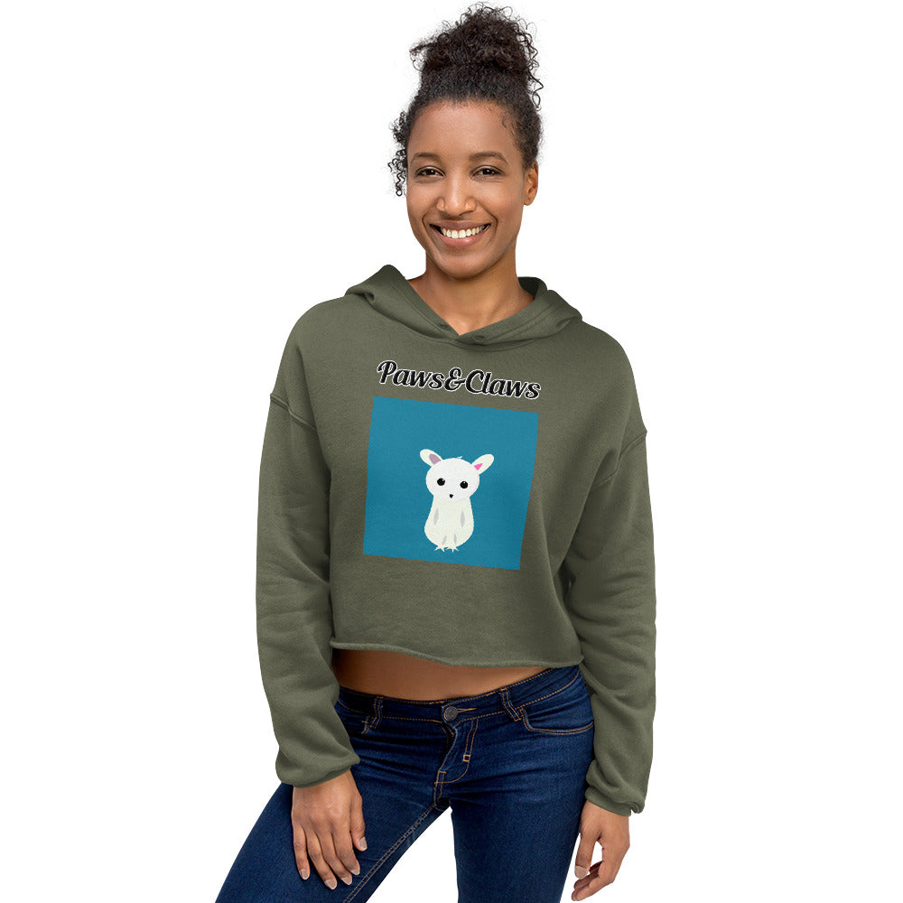 Women's Cropped Hoodie with text White Creature with a text "Paws&Claws" at $48.99 found at Personalizedpetlovergifts