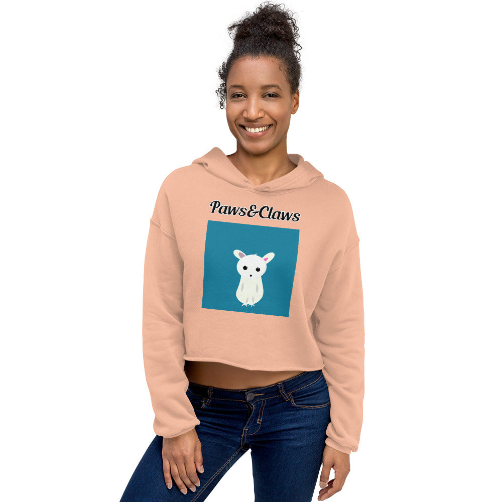 Women's Cropped Hoodie with text White Creature with a text "Paws&Claws" at $48.99 found at Personalizedpetlovergifts