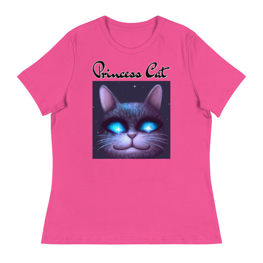 Women's T-Shirt with Happy Blue Eyed Cat with a text "Princess Cat" at $25.97 found at Personalizedpetlovergifts