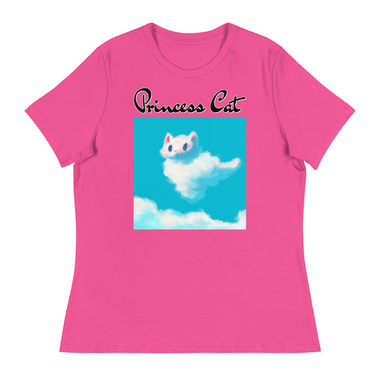 Women's T-Shirt with Fluffy White Cloud Kitten with a text "Princess Cat" at $25.97 found at Personalizedpetlovergifts