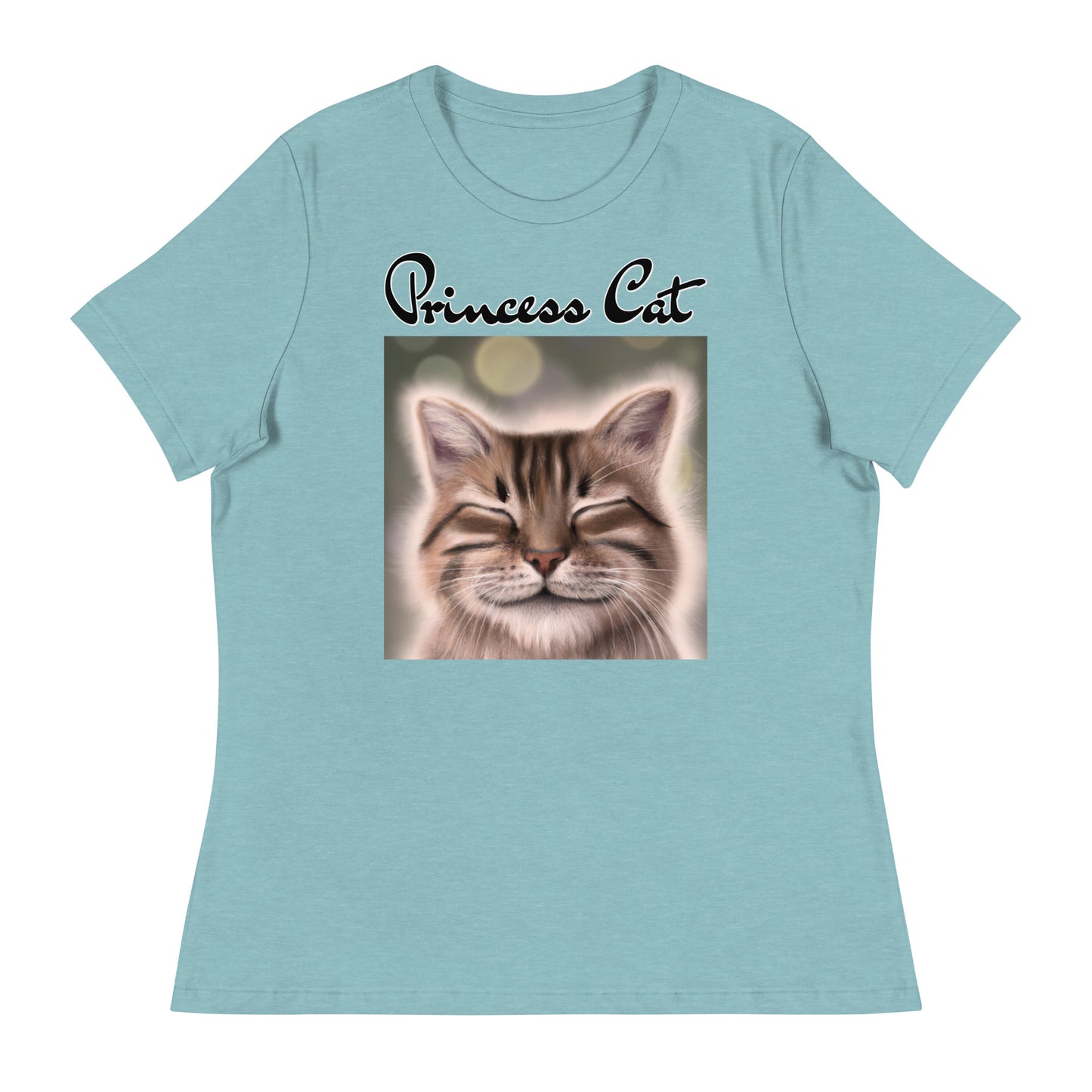 Women's T-Shirt with Happy Cat with a text "Princess Cat" at $25.97 found at Personalizedpetlovergifts