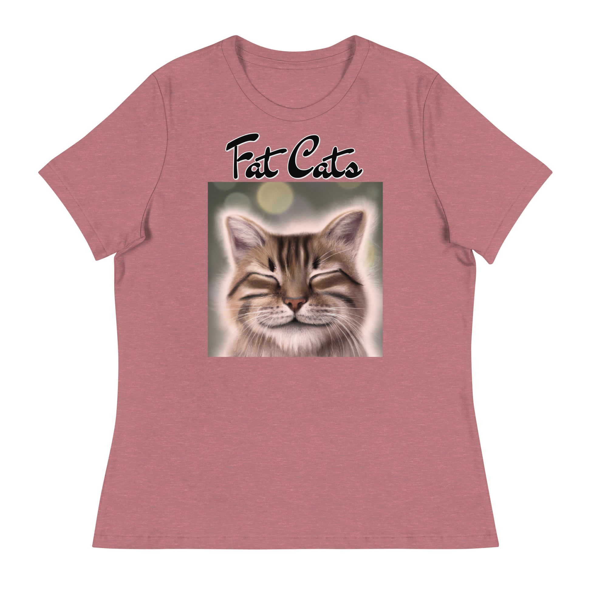 Women's T-Shirt with Happy Cat with a text "Fat Cats" at $25.97 found at Personalizedpetlovergifts