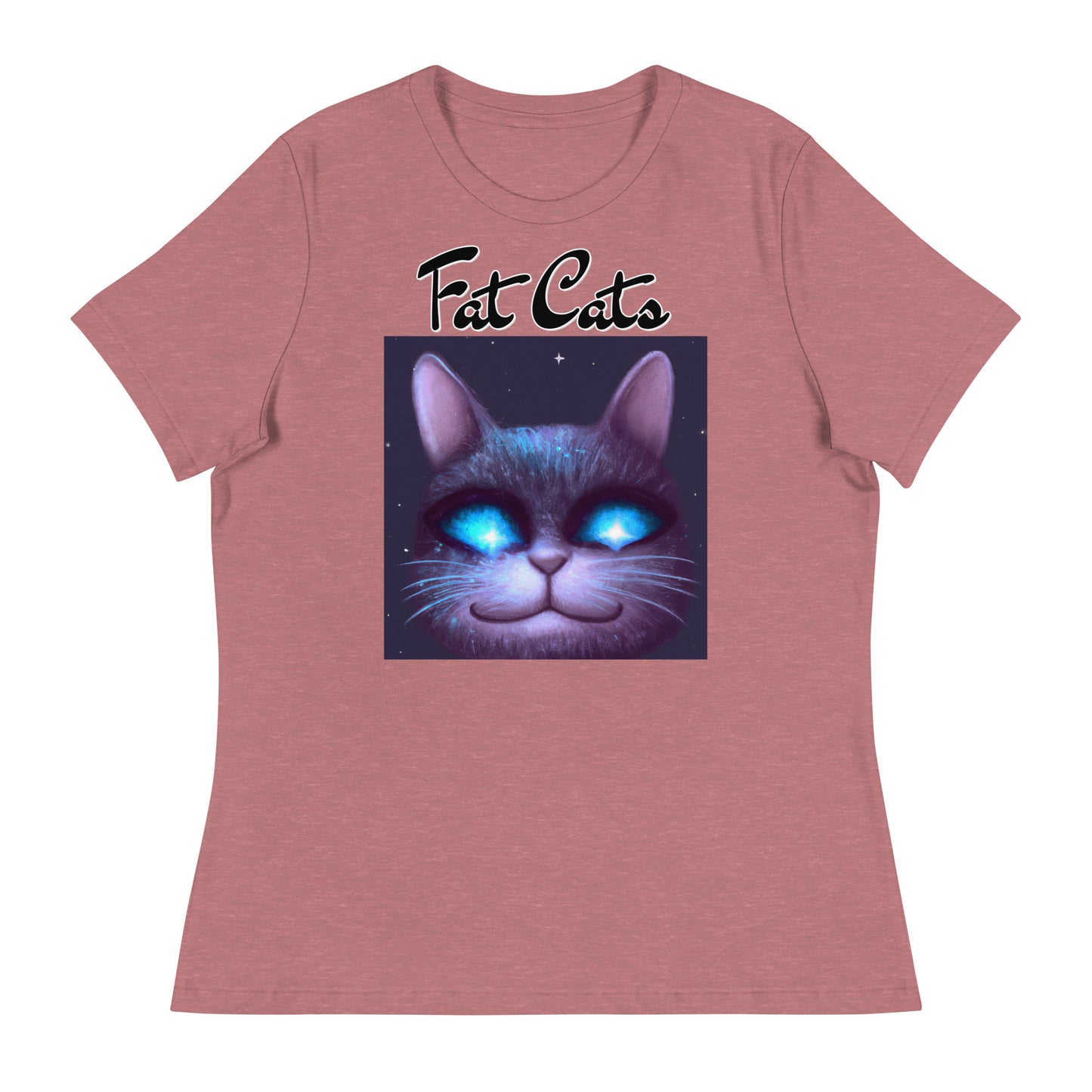 Women's T-Shirt with Happy Blue Eyed Cat with a text "Fat Cats" at $25.97 found at Personalizedpetlovergifts