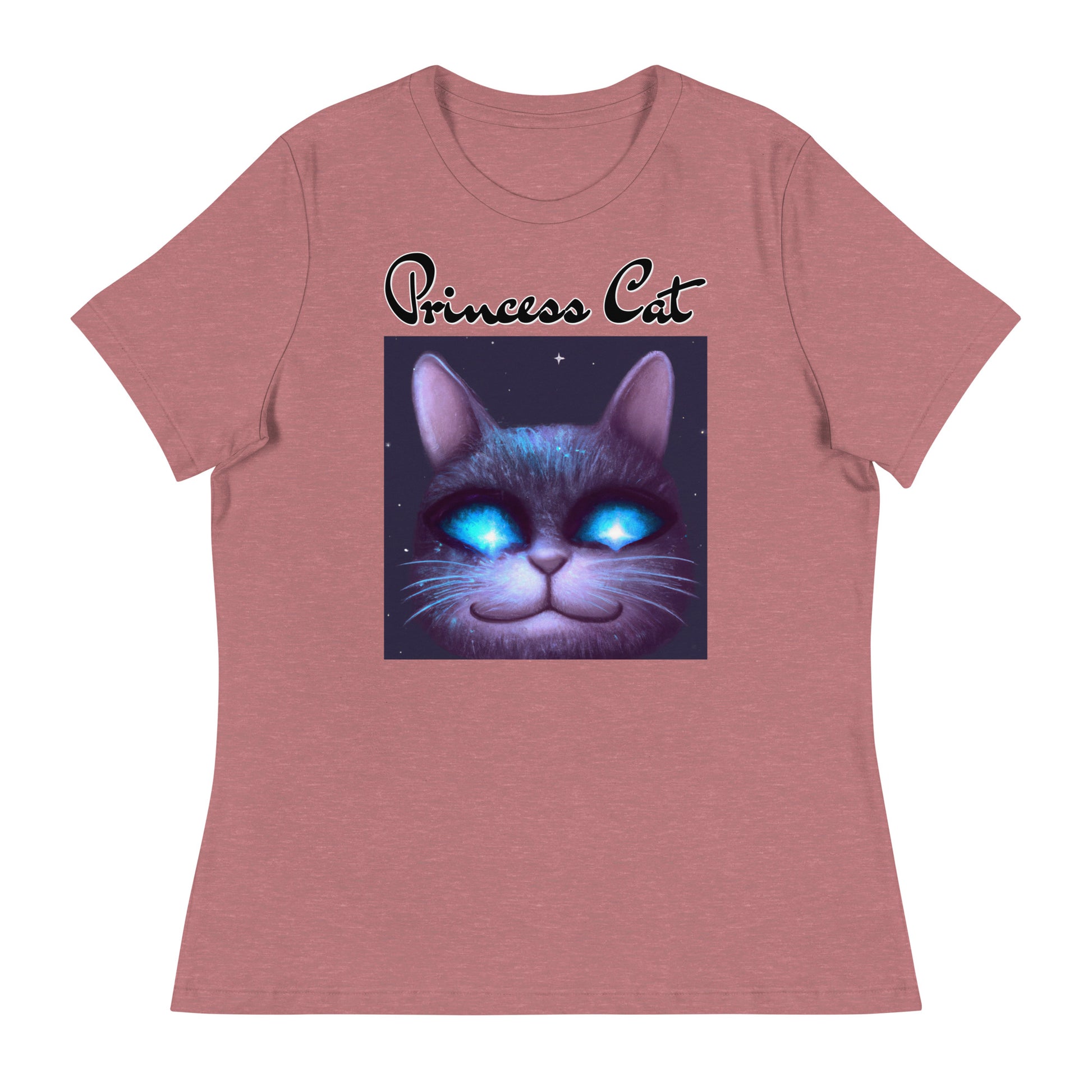 Women's T-Shirt with Happy Blue Eyed Cat with a text "Princess Cat" at $25.97 found at Personalizedpetlovergifts