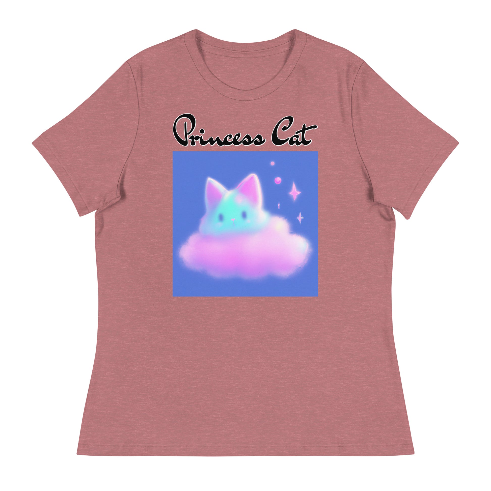 Women's T-Shirt with Fluffy Pink Cloud Kitten with a text "Princess Cat" at $25.97 found at Personalizedpetlovergifts