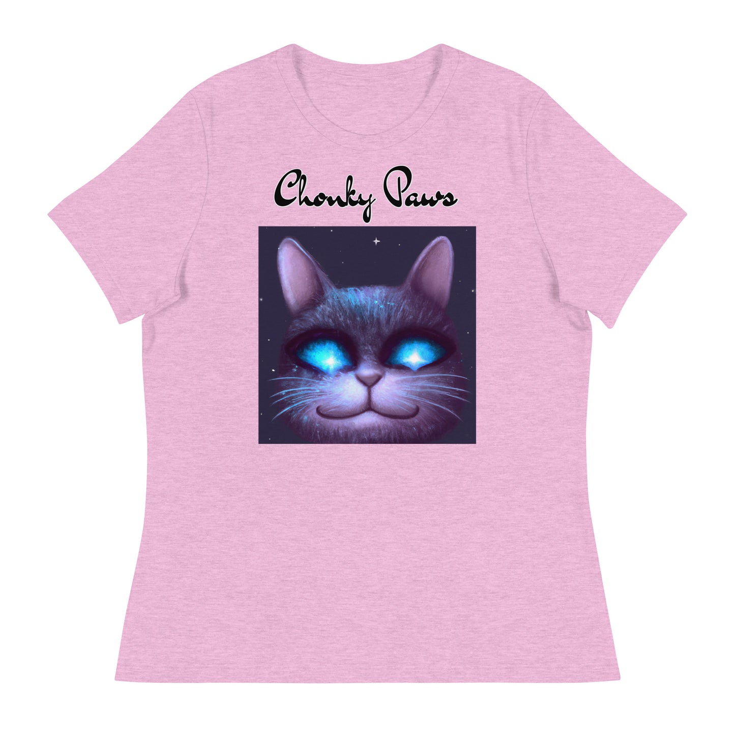 Women's T-Shirt with Happy Blue Eyed Cat with a text "Chonky Paws" at $25.97 found at Personalizedpetlovergifts