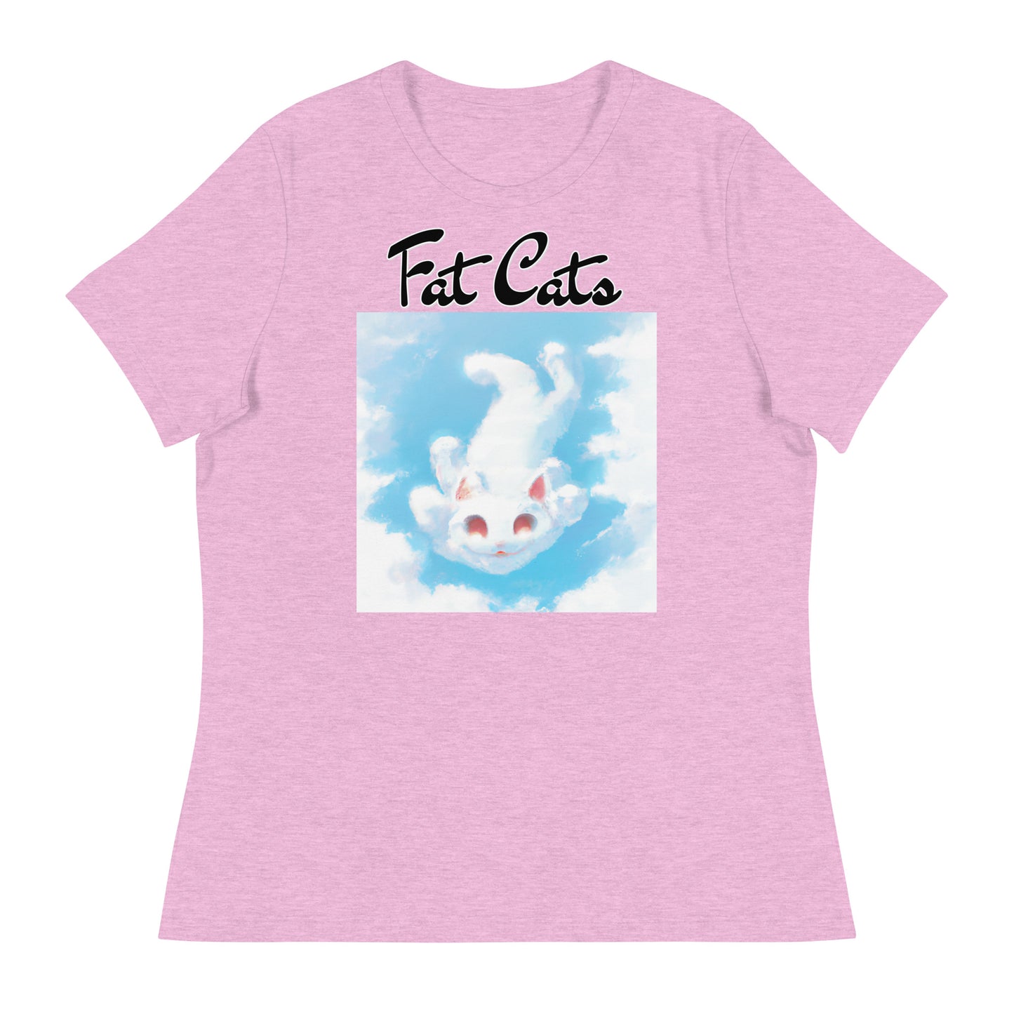 Women's T-Shirt with Kitten Flying In The Sky with a text "Fat Cats" at $25.97 found at Personalizedpetlovergifts