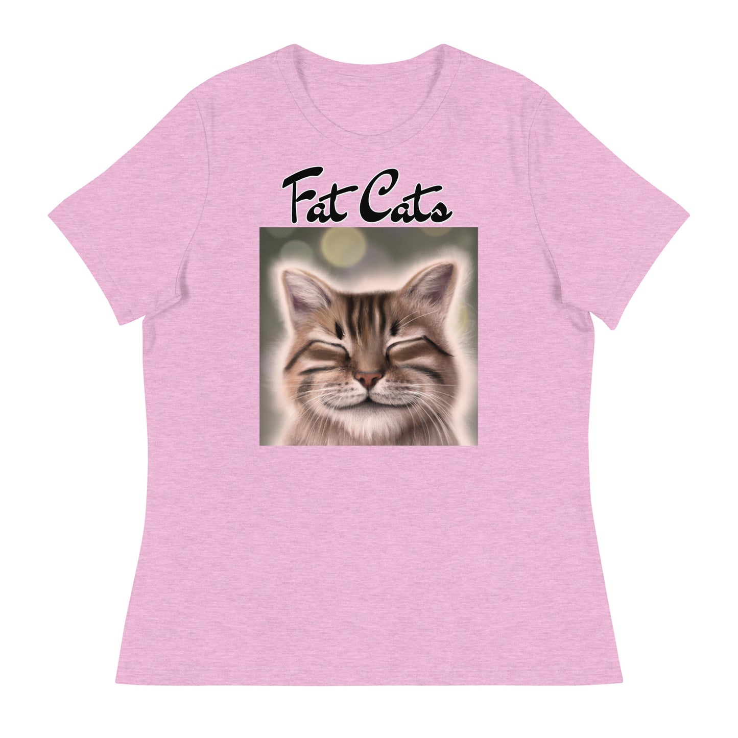 Women's T-Shirt with Happy Cat with a text "Fat Cats" at $25.97 found at Personalizedpetlovergifts