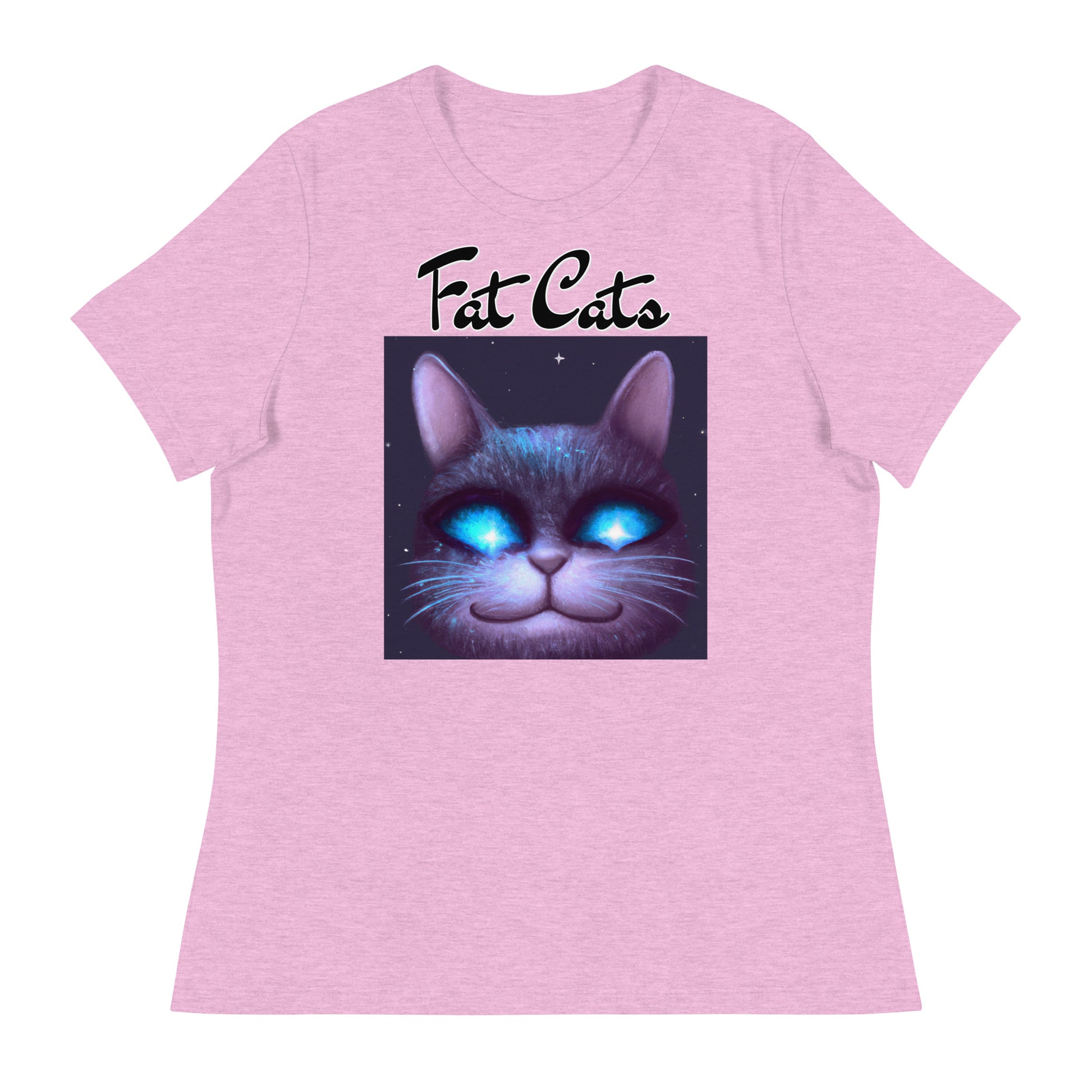 Women's T-Shirt with Happy Blue Eyed Cat with a text "Fat Cats" at $25.97 found at Personalizedpetlovergifts