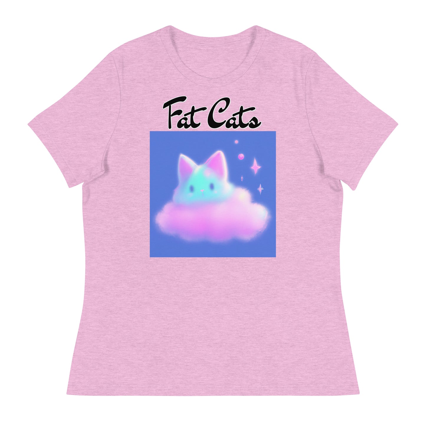 Women's T-Shirt with Fluffy Pink Cloud Kitten with a text "Fat Cats" at $25.97 found at Personalizedpetlovergifts