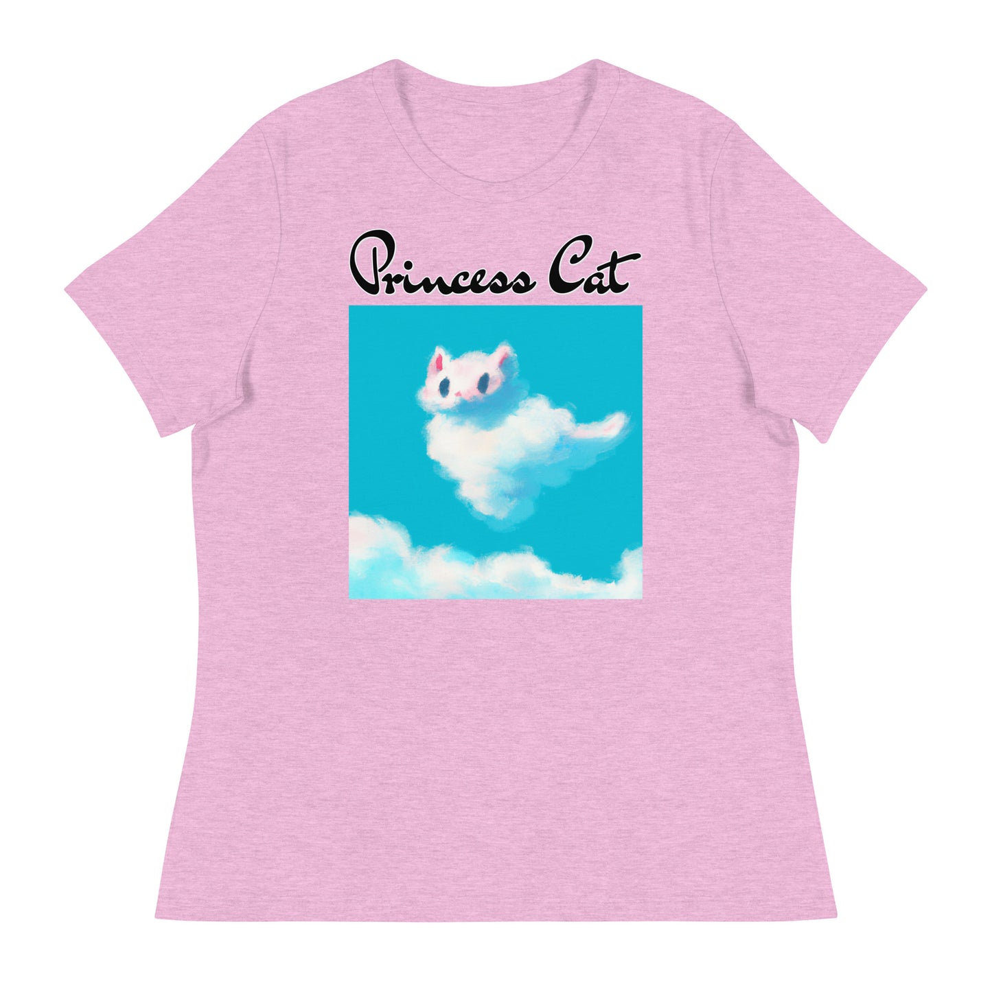 Women's T-Shirt with Fluffy White Cloud Kitten with a text "Princess Cat" at $25.97 found at Personalizedpetlovergifts