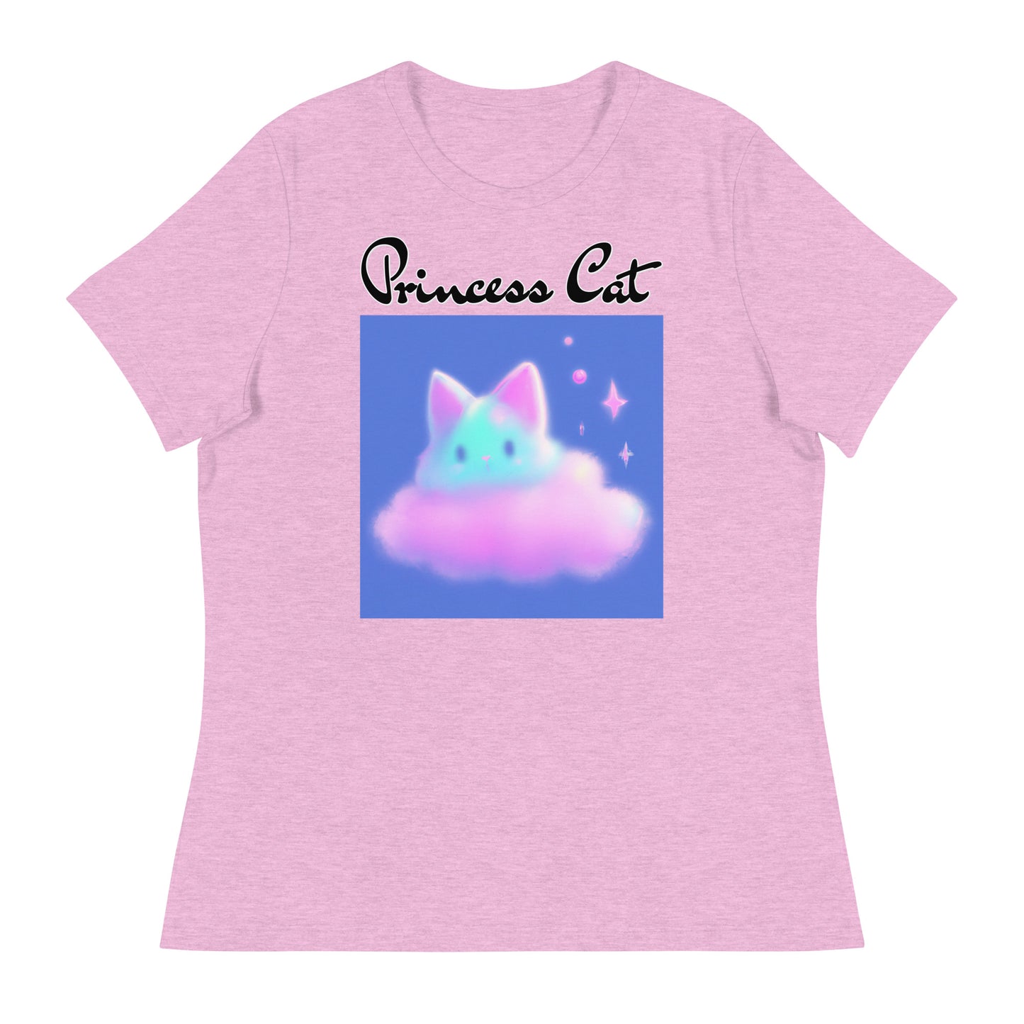 Women's T-Shirt with Fluffy Pink Cloud Kitten with a text "Princess Cat" at $25.97 found at Personalizedpetlovergifts