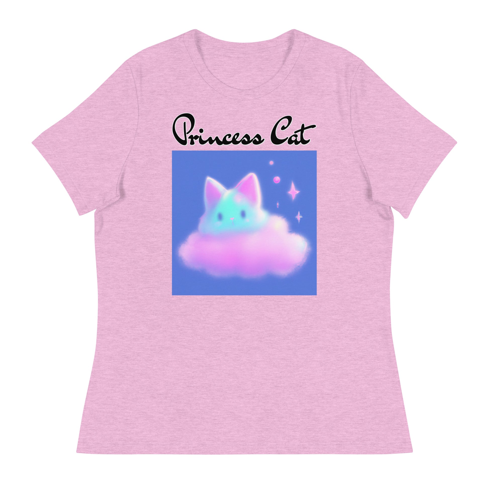 Women's T-Shirt with Fluffy Pink Cloud Kitten with a text "Princess Cat" at $25.97 found at Personalizedpetlovergifts