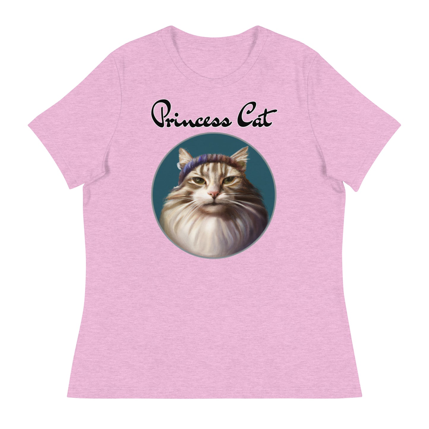 Women's T-Shirt with Fluffy Kitten With a Wool Headband with a text "Princess Cat" at $25.97 found at Personalizedpetlovergifts