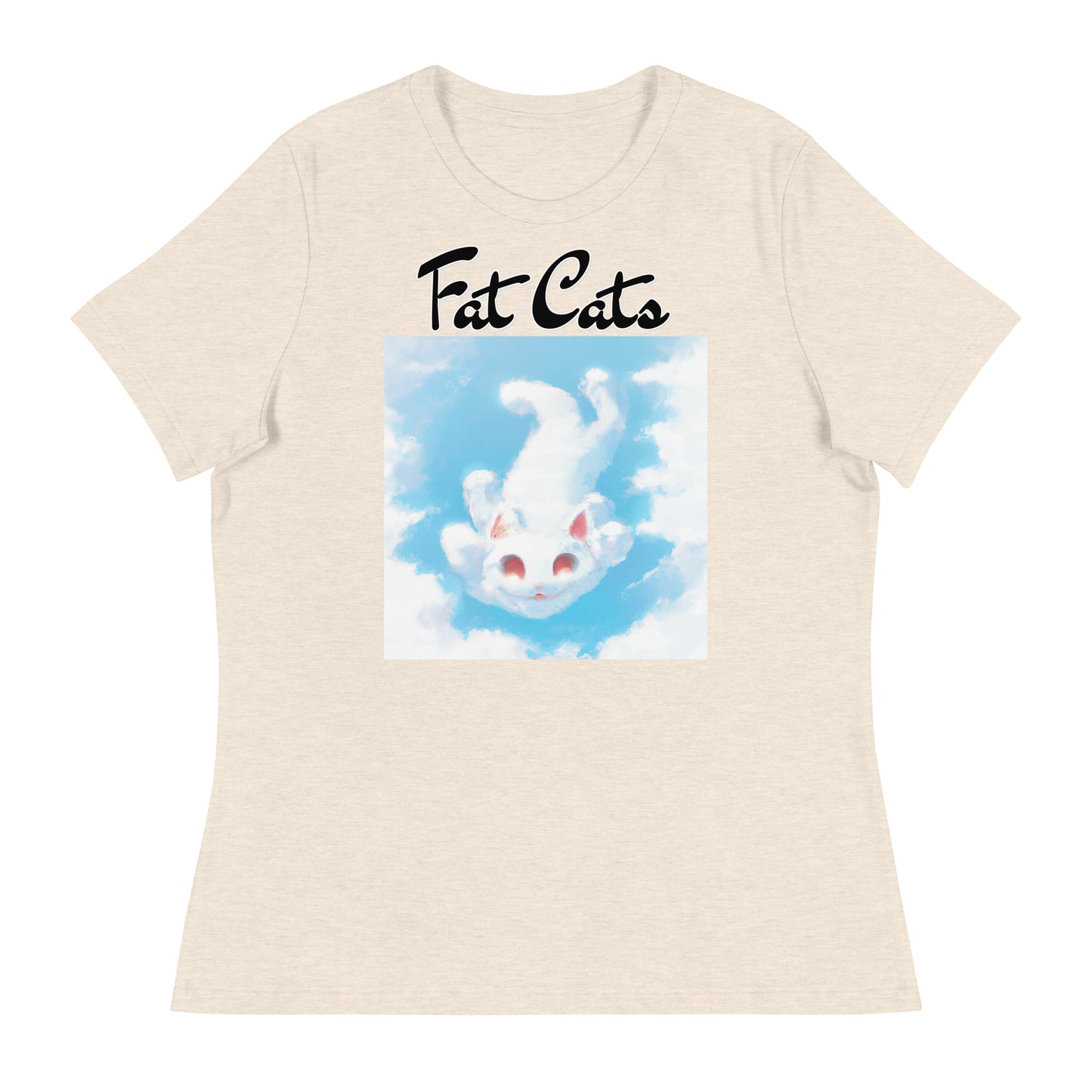 Women's T-Shirt with Kitten Flying In The Sky with a text "Fat Cats" at $25.97 found at Personalizedpetlovergifts