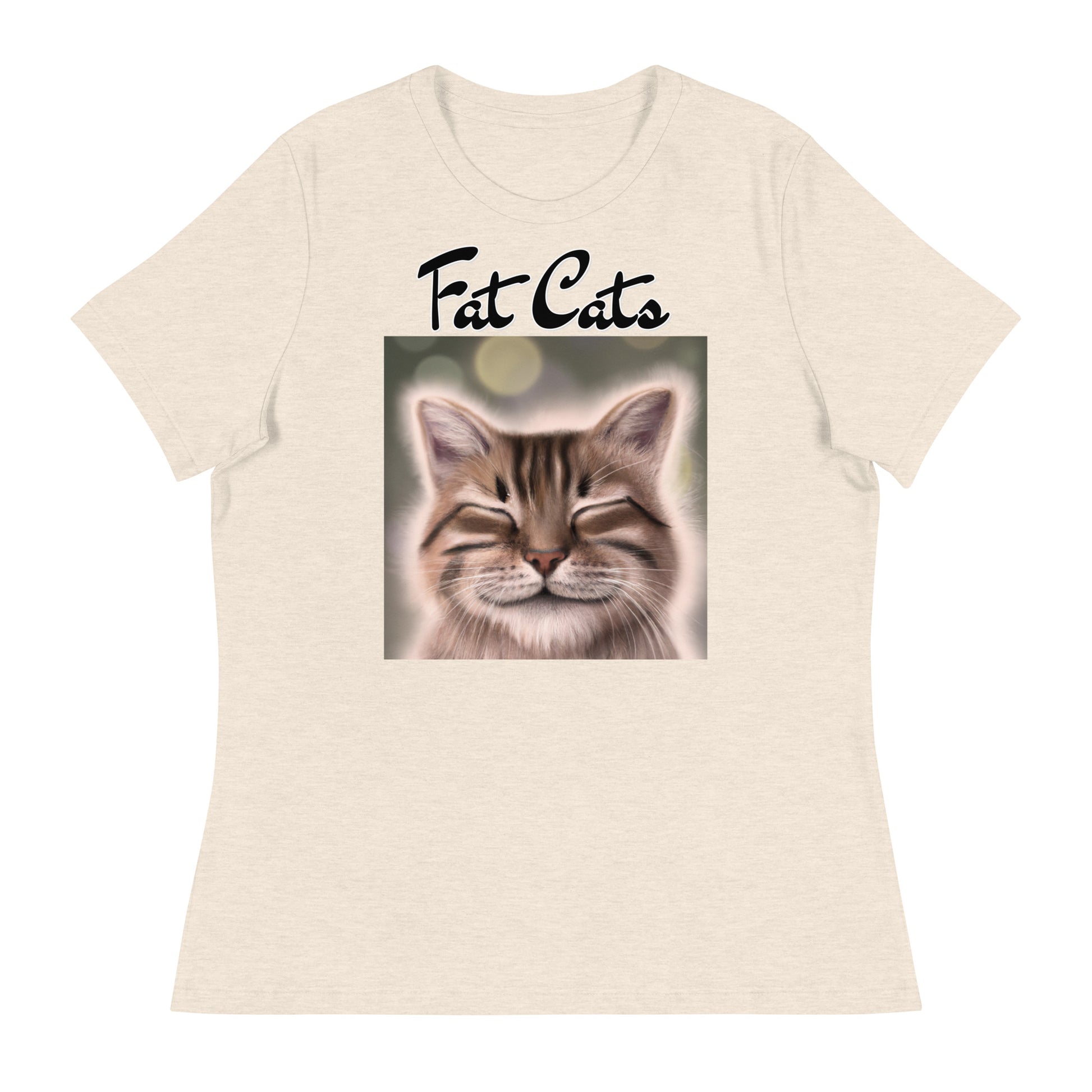 Women's T-Shirt with Happy Cat with a text "Fat Cats" at $25.97 found at Personalizedpetlovergifts