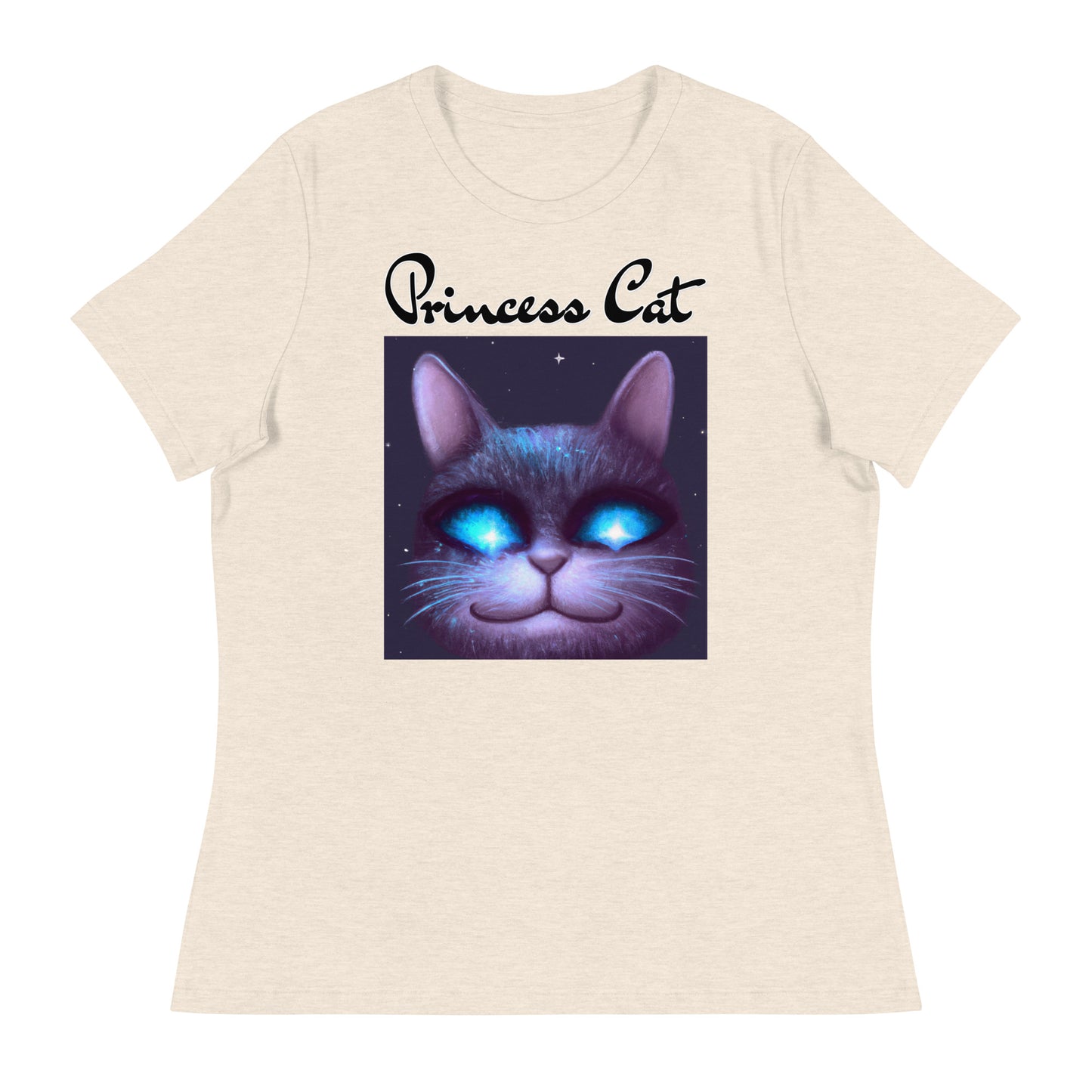 Women's T-Shirt with Happy Blue Eyed Cat with a text "Princess Cat" at $25.97 found at Personalizedpetlovergifts