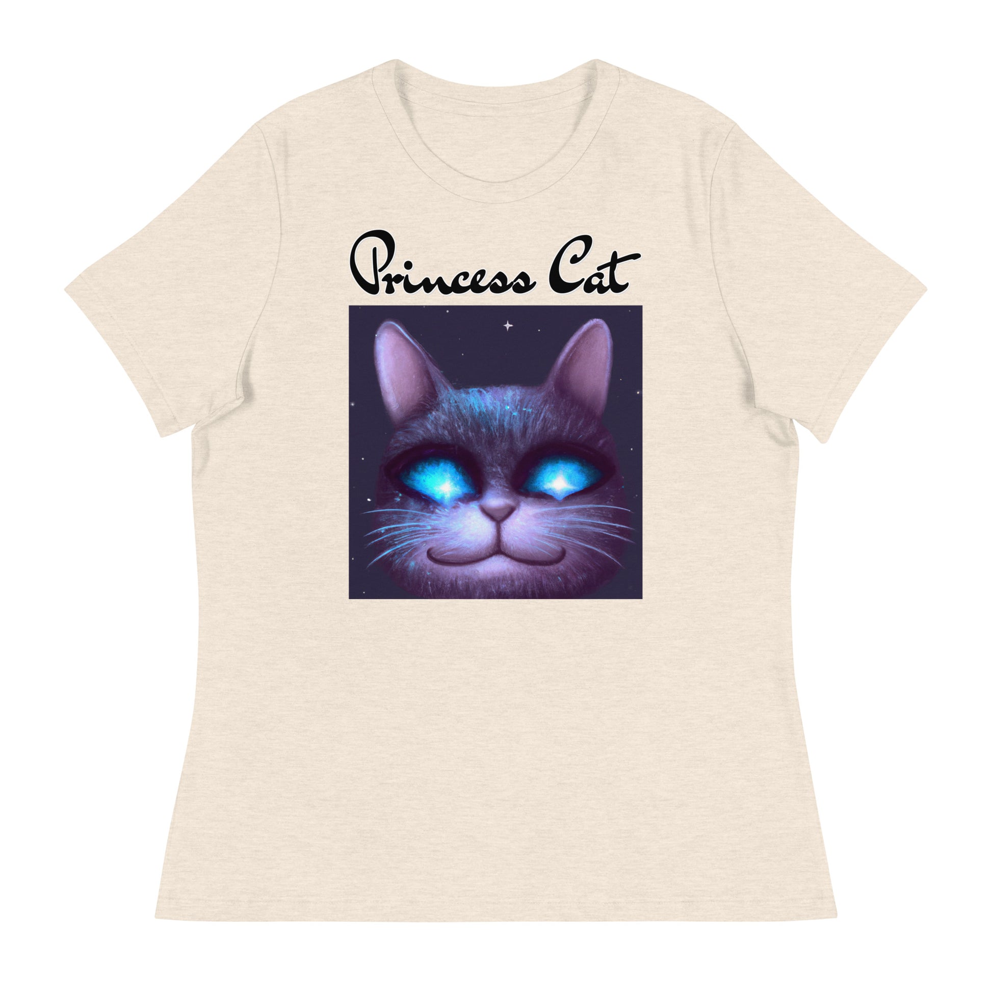 Women's T-Shirt with Happy Blue Eyed Cat with a text "Princess Cat" at $25.97 found at Personalizedpetlovergifts