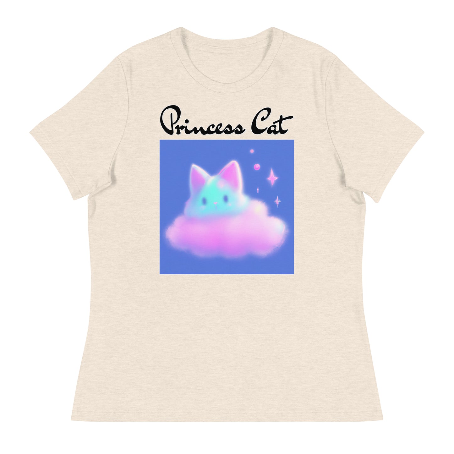 Women's T-Shirt with Fluffy Pink Cloud Kitten with a text "Princess Cat" at $25.97 found at Personalizedpetlovergifts