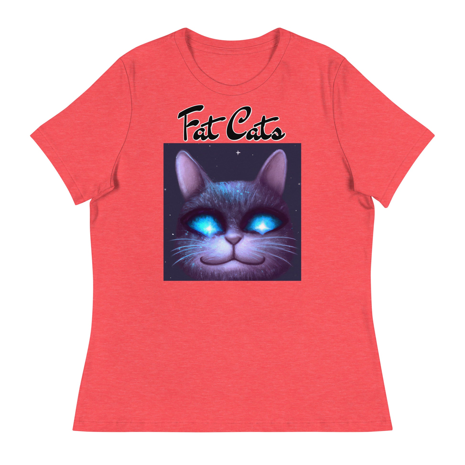 Women's T-Shirt with Happy Blue Eyed Cat with a text "Fat Cats" at $25.97 found at Personalizedpetlovergifts